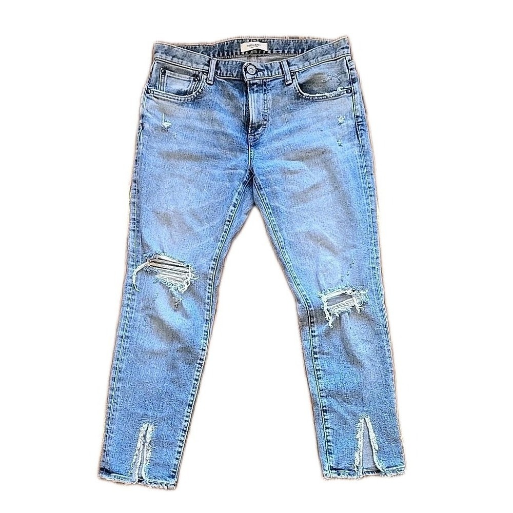 Moussy Vintage Howa Jeans Destroyed Light Wash Button Fly Women's Size 29